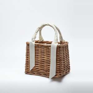 Trendy Summer Rectangular <b>Wicker</b> Purse With Laced Handle - Product Image 1