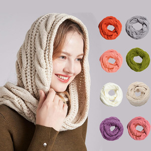 Bufanda de punto acanalado grueso y cálido para mujer, estilo pashmina, tipo cuello circular infinito, en colores dulces a la moda para invierno - Product Image 3