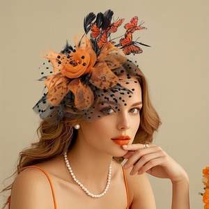 Cappello Derby a Farfalla Classico per Tea Party con Fermaglio per Capelli Anni '20 '50 Fascinator per Signora Donna Abbigliamento per Eventi Formali - Product Image 1