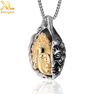 สร้อยคอพระพุทธรูปดีไซน์ใหม่สองด้านลายปีศาจ - Product Image 1