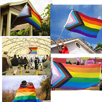 Drapeau de la fierté lesbienne 3x5 pieds avec œillets en laiton, résistant à la décoloration, double couture, bannière à rayures arc-en-ciel LGBT pour intérieur et extérieur