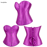 String corset overbust en satin pour femmes 8 couleurs disponibles Offres Spéciales prix de gros lingerie soutien-gorge bustier push-up grande taille