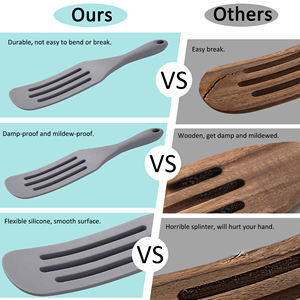 مجموعة أدوات مطبخ سيليكون عالية الجودة مكونة من 7 قطع، أدوات طهي وخبز، ملعقة تقليب، أدوات معجنات، ملعقة سمك - آمنة للاستخدام في غسالة الأطباق والفرن - Product Image 5