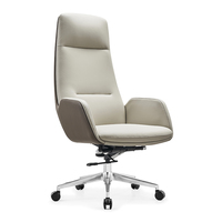 Chaises de bureau exécutives modernes et confortables à dossier haut, réglables en hauteur, en cuir PU blanc, avec roulettes, pour salle de conférence