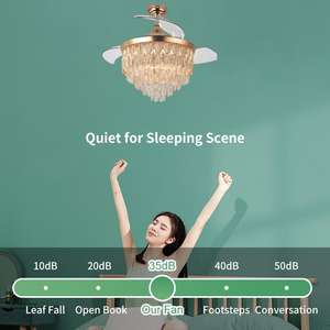 Factory Price 42-inch Matte Black Modern DC Motor <b>LED</b> <b>Ceiling</b> <b>Fan</b> <b>Light</b> <b>with</b> 6-Speed for Living Room - Product Image 2