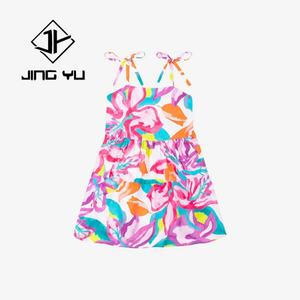 Nouvelle robe pour enfants 2025, robe mi-longue en rayonne à fleurs personnalisée, style hawaïen, douce et agréable pour la peau - Product Image 5