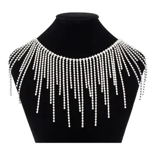 Crystal Kwastje Body Chain Ab Strass Cup Tailleketting Strass Franje Trimmen Voor Kledingaccessoires
