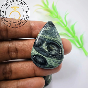Jaspe Kambaba al por mayor, cabujón hecho a mano, forma ovalada/redonda de pera, verde, mineral natural para joyería, artesanía y fines curativos. - Product Image 2