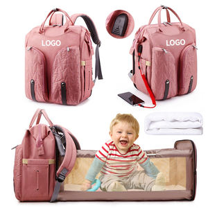 Vente en gros de couffin portable 3-en-1 pour lit pliant USB et <span class=keywords><strong>sac</strong></span> <span class=keywords><strong>à</strong></span> <span class=keywords><strong>dos</strong></span> <span class=keywords><strong>à</strong></span> couches pour maternité en polyester durable pour les nouvelles mamans - Product Image 1