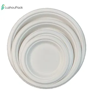 LuzhouPack Sugarcane Microwave safe low price biodegradável bagaço plate plates for apartment