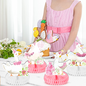 Huancai stupidi oca a nido d'ape centrotavola da tavolo Toppers 9 pezzi appesi ventagli di carta per bambini decorazioni di compleanno forniture per feste - Product Image 6