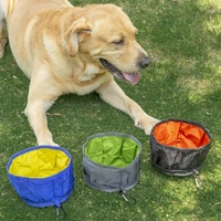 Bol pour chien pliable en toile imperméable, portable, pour les voyages en plein air, design léger et simple