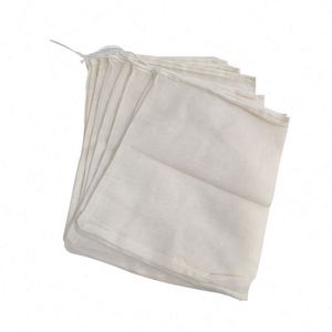 Sac à cordon en coton biologique réutilisable de haute qualité 15*20cm, emballé individuellement dans un carton - Product Image 1