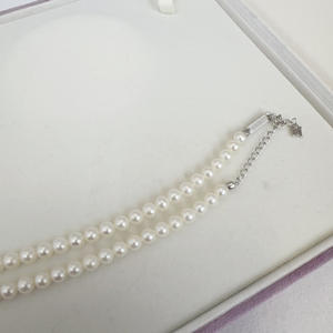 Collier de perles blanches en forme de papillon à perle unique, perle d'eau douce ronde de 5,5 à 6 mm, argent S925, perle blanche de 7 à 8 mm - Product Image 1