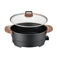 Nouvelle Poêle Électrique Grande Taille pour la Maison, Antiadhésive, Multifonctionnelle, 34 cm, Norme UE, Verre Trempé, 8,5 L