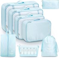 Organiseurs de bagages de luxe personnalisés, cubes de rangement, lot de 8, sacs de compression imperméables pour valise