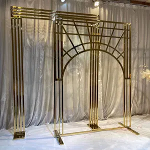 Dekorasi panggung pernikahan Modern, suvenir dinding Titanium dekorasi latar belakang