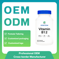 Vitamine B12 Méthylcobalamine |   Formule anti-stress végane et sans OGM, capsules de supplément de complexe de vitamine B personnalisées