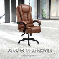 NOUVEAU Boss Chaise élévatrice pivotante et tournante Chaise de bureau moderne avec hauteur réglable en cuir PU