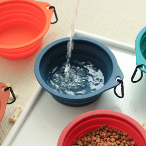 Sunraymascota-Comederos para mascotas con logotipo personalizado MOQ bajo, cuenco portátil para mascotas, cuenco plegable de silicona para perros para viajes - Product Image 5