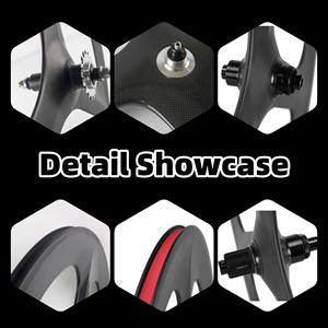 Jeu de roues de gravier en Fiber de carbone Jantes de vélo à 5 rayons Pignon fixe Rujixu Paire de roues 700C pour les trajets quotidiens - Product Image 6