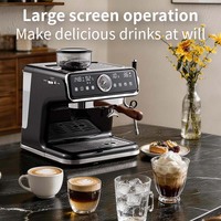Cafetera Espresso Semiautomática con Molinillo de Granos Integrado, Interfaz en Español y Francés, para Auto y Autocaravana