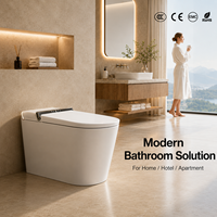 WC intelligent moderne automatique en céramique monobloc avec bidet intégré, télécommande, siège chauffant et fonction autonettoyante pour salle de bain