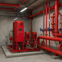 Pompe à incendie verticale compacte en ligne, centrifuge monophasée, pour système d'hydrant d'incendie de bâtiment commercial