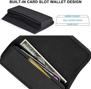 Fondina in nylon per cellulare con clip da cintura e porta carte per iPhone 17 Pro Max, Galaxy S25/S24/S23/S22/S21/S20 Ultra, Pixel 8/7 Pro - Product Image 4