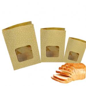 Sacs en papier kraft brun personnalisables, résistants à la graisse, avec fenêtre transparente, pour l'emballage alimentaire (pizza, lait, sushi) - Product Image 2