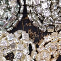 14x14x6mm perles baroques en forme de puce carrée perles Aurora effet cristal verre au chalumeau perles en vrac pour l'artisanat ou la décoration