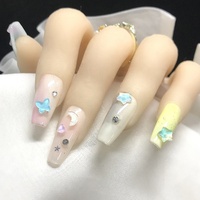 Fantaisie Verre K9 Diamant 3D Nail Charms Lune Étoile Papillon Moka Strass Manucure Accessoires