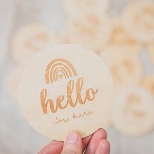 ไม้รุ้งแกะสลักอุปกรณ์ประกอบฉากภาพทารกแรกเกิดอายุบัตรรายเดือนแผ่น - Product Image 4