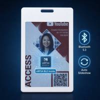 Badge d'employé intelligent avec écran numérique E-Paper 3,68 pouces 6 couleurs, 528x792 259 DPI, transfert BLE, étanche IP68, recharge sans fil Qi