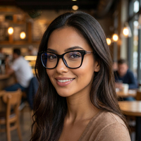 Lunettes de lecture ultra-légères portables pour femmes, montures œil de chat noires et bleues, lunettes de presbytie pour ordinateur, lunettes de vue