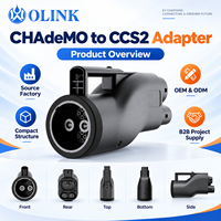 Adaptateur de charge rapide CC OLINK en gros 1000V 250A IP54 CHAdeMO CCS vers CCS2 pour connecteur de voiture électrique européen