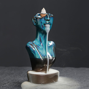 Ceramic European and American Beauty Smoke-Exhaling Sculpture <b>Backflow</b> Design Sandalwood <b>Incense</b> <b>Burner</b> Home Decor - Product Image 4