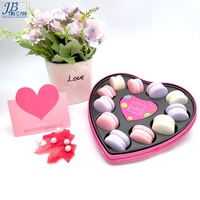 Heart shape Macaroon tin box cake tin cans with lid