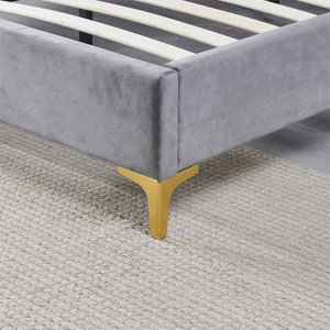 B2b bán buôn hiện đại màu xám bọc giường khung cấu trúc mạnh mẽ thanh lịch nhà khách sạn trang trí nội thất - Product Image 5