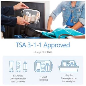 Vente en gros de trousse de toilette de voyage en PVC transparent imperméable à l'eau, ensemble de 2 pièces, avec logo personnalisé - Product Image 2