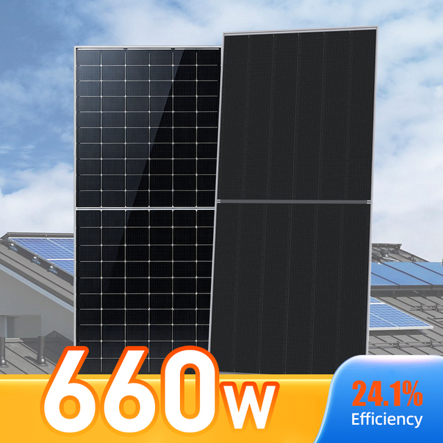 Residential Solar Panels System with Battery Storage Mono Perc Bifacial PV Module Full Solar Panels System