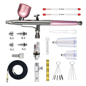 Kit aérographe HD-131 avec buses de 0,2 et 0,5 mm, alimentation par gravité, double action, portable, vitesse réglable, gobelet de 7,0 cc - Product Image 1