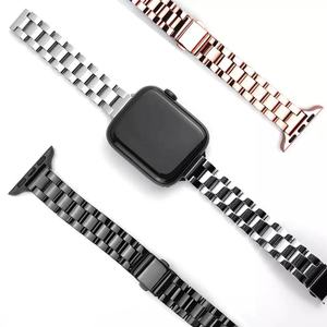 Bracelets en acier inoxydable pour <span class=keywords><strong>bracelet</strong></span> de montre <span class=keywords><strong>Apple</strong></span> Tiny Waist Three Bead pour <span class=keywords><strong>Apple</strong></span> <span class=keywords><strong>Watch</strong></span> Series S11 S10 <span class=keywords><strong>SE</strong></span> 38/40/41MM 42/44/45/49MM - Product Image 1