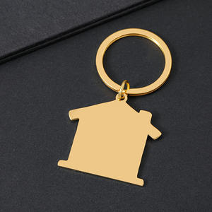 Llavero <span class=keywords><strong>de</strong></span> acero inoxidable con forma <span class=keywords><strong>de</strong></span> casa, para grabado láser a color, <span class=keywords><strong>en</strong></span> blanco sin texto, ideal para regalo <span class=keywords><strong>de</strong></span> vacaciones - Product Image 6