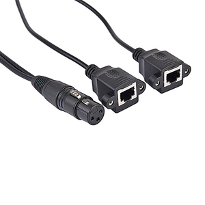 Cable de micrófono Cantell 2 en 1 XLR 3 pines hembra a panel dual Rj45 <span class=keywords><strong>Ethernet</strong></span> hembra Adaptador convertidor Cable - Product Image 5