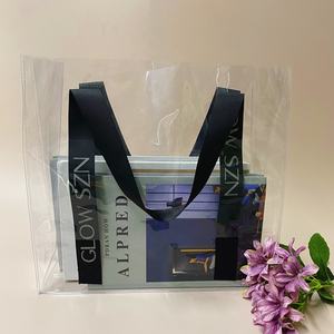 Sac fourre-tout en PVC transparent avec poignées en sangle PVC Shopping clair sacs à bandoulière 34*30cm PVC Shopping clair sacs d'épicerie - Product Image 4