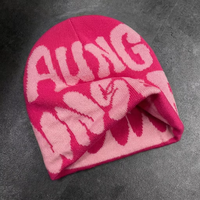 Bonnet réversible en jacquard pour fabricants de bonnets, en acrylique tricoté, avec logo, double couche épaisse
