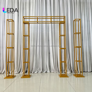 LEDA Fournitures de cérémonie de mariage de haute qualité Décoration florale dorée Toile de fond pour événements de mariage - Product Image 4