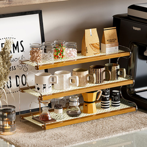 <b>Acrylic</b> Tea And Water <b>Storage</b> Rack 3 Tier Stackable Display Shelf For Kitchen Countertop - Product Image 2