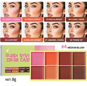 Palette <span class=keywords><strong>cremosa</strong></span> a 8 colori per fard color crema fard opaca copertura di lunga durata per fard crema fard correttore tutto in uno Palette trucco tutto in uno - Product Image 3